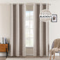 MIULEE 100% Blackout Linen Curtains for Bedroom 52x84 Inches Natural Beige