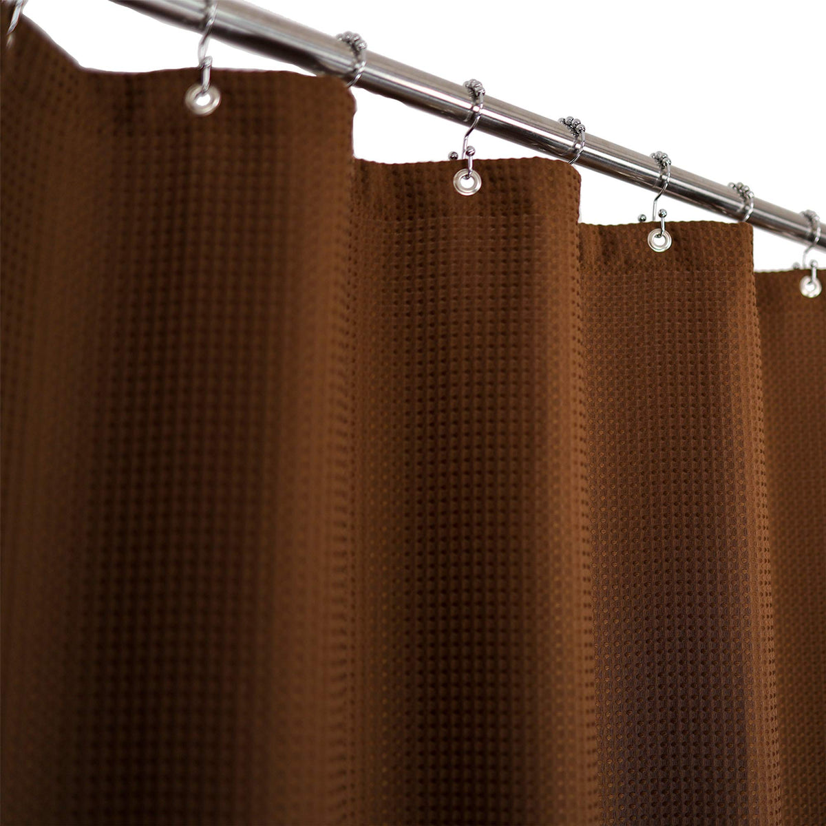 Barossa Design Waffle Weave White Shower Curtain Hotel, Standard Size