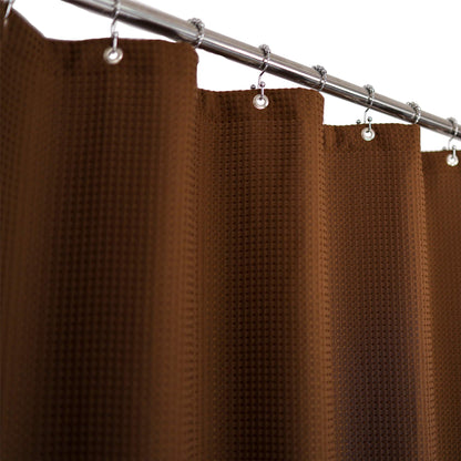 Barossa Design Waffle Weave White Shower Curtain Hotel, Standard Size