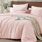 JOLLYVOGUE Queen Comforter Set 7 Pieces Dark Green, Cationic Dyeing Bed in a Bag Queen, Double-Tone Bedding Set with Down Alternative Comforter, Sheets, Pillowcases & Shams