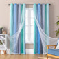 XiDi Curtains for Girls Bedroom Decor, Rainbow Blackout Curtains for Kids/Little Girl Room Decor, Unicorn Wall Decals,Pink Purple Green,63 x 34 inches,1 Panel
