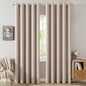 MIULEE 100% Blackout Linen Curtains for Bedroom 52x84 Inches Natural Beige