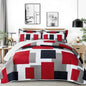 Tyrot 3 Piece Black Grey Quilt Full/Queen Size Black White Gray Bedding Set