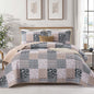 Mybedsoul Boho Quilts Queen Size, Patchwork Floral Bedding Set, Blue