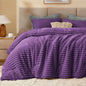 BEDELITE Fleece Queen Comforter Set, Fluffy Bed Set, Cream White