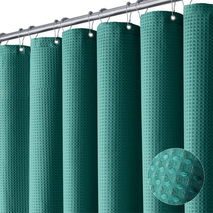 Dynamene Waffle Shower Curtain 256 GSM Heavy Duty Fabric 72"x72" Sage Green