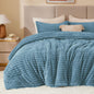 BEDELITE Fleece Queen Comforter Set, Fluffy Bed Set, Cream White