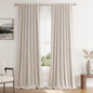 Guken Cream Linen Blackout Curtains 84 Inch Length 2 Panels Set for Living Room Bedroom Back Tab Thermal Insulated 100% Black Out Drapes Room Darkening Window Curtain Ivory Natural Beige