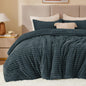 BEDELITE Fleece Full Comforter Set, Fluffy Bed Set, Cream White