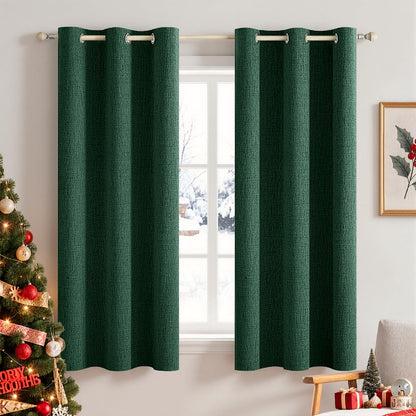 MIULEE 100% Blackout Linen Curtains for Bedroom 52x90 Inches Natural Beige