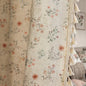 Boho Floral 100% Blackout Curtains 84 Inch 2 Panels Linen Texture