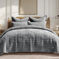 RECYCO Channel Box Stitch Velvet Quilt Set, King Size, Beige