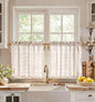 Miss Adola 36 Inch Length Kitchen Tier Curtains Pumpkin Leaf Cafe Curtains
