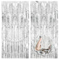 2 Pack Foil Curtain Backdrop Curtains Silver Tinsel Door Streamers Birthday Party Decorations Photo Backdrop Props for Party Graduation Wedding Bachelorette Christmas Baby Shower
