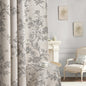 Boho Floral 100% Blackout Curtains 84 Inch 2 Panels Linen Texture