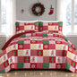 Mybedsoul Boho Quilts Queen Size, Patchwork Floral Bedding Set, Blue