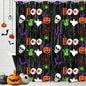 Halloween Shower Curtain, Black and White Funny Ghosts Icons Spooky Cute Halloween Bathroom Curtain Waterproof Fabric Machine Washable with Hooks, 72" Wx72 L