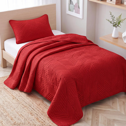 Exclusivo Mezcla Ultrasonic Full Queen Quilt Bedding Set, Beige Cream