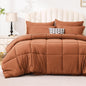 Love's cabin Queen Comforter Set, 7 Pieces Bed in a Bag, Black