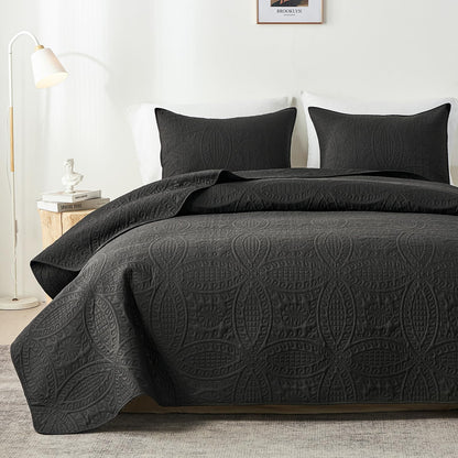 akkialla Queen Quilt Bedding Set,Olive Green Ultrasonic Full/Queen Quilt Set,Lightweight Soft Bedspread Coverlet,Modern Style Coin Pattern Bed Cover for All Seasons,3 Piece(1 Quilt,2 Pillow Shams)