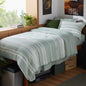 Bedsure Full Comforter Set 7 Pc, Grey Striped, Reversible, All-Season