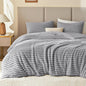 EXQ Home Fluffy Comforter Set Queen Size,3 Pieces Bed Set,Black