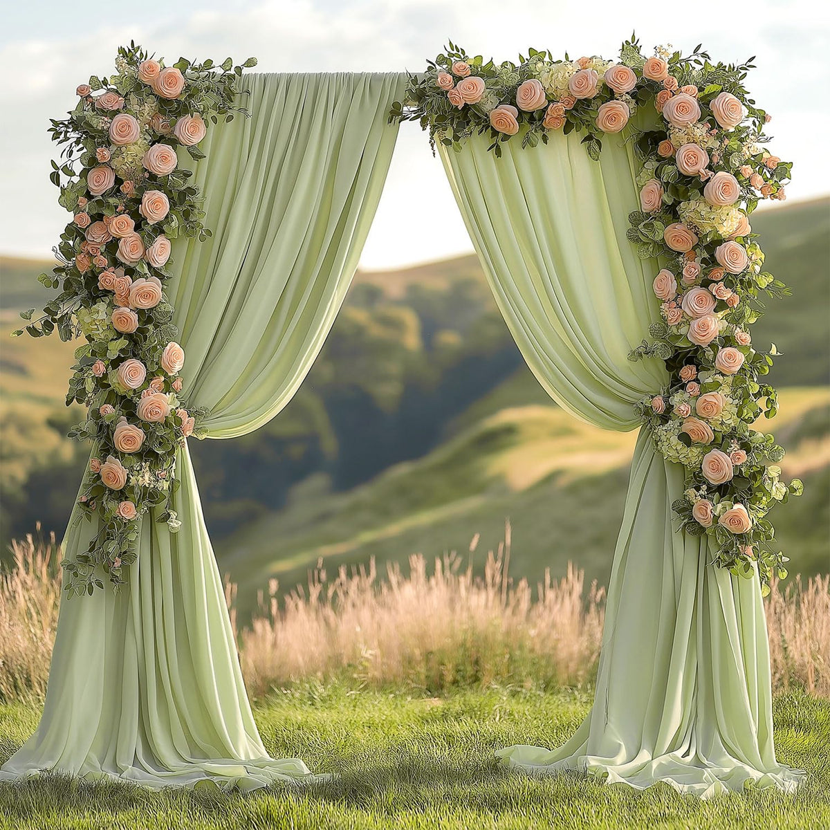 10x10ft Wrinkle Free Ivory Backdrop Curtain for Parties Soft Fabric Drapes Wedding Ivory Curtain Backdrop for Birthday Party Decorations Background for Photography 5x10ft,2 Panels