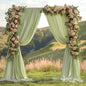 10x10ft Wrinkle Free Ivory Backdrop Curtain for Parties Soft Fabric Drapes Wedding Ivory Curtain Backdrop for Birthday Party Decorations Background for Photography 5x10ft,2 Panels