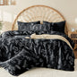 MUXHOMO Duvet Cover King Size, 3-Piece Floral Grey-Blue Bedding Set
