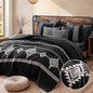 MaiRêve Embroidery Queen Comforter Set 7 Pieces Burnt Orange Bed in a Bag