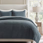 EVERGRACEHOME 100% Cotton Modern Lines Quilt Set King Size, Stone Taupe