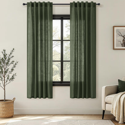 Nanspring Linen Kitchen Window Curtains Over Sink for Cafe 36x36 Inch Cream