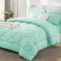 CozyLux Full Comforter Set 82"x86" Burgundy - 7 Piece Bed in a Bag