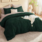 Litanika King Size Comforter Set, 3 Pieces Beige Tufted Boho Bedding Set
