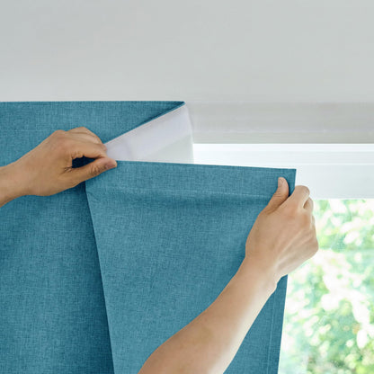 Jilron Adhesive Curtain,100% Blackout Curtains, No Drilling, Suitable for Multi-Scenes Privacy Protection (Black - W35 × L60 in)
