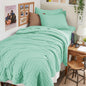 Queen Comforter Set - 7PCS Bed in a Bag, Seersucker Bedding Set, Dark Grey