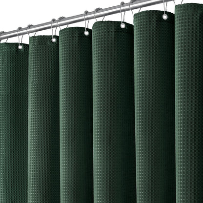 Dynamene Waffle Shower Curtain 256 GSM Heavy Duty Fabric 72"x72" Sage Green