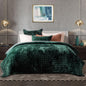 RECYCO Channel Box Stitch Velvet Quilt Set, King Size, Beige