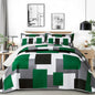 Tyrot 3 Piece Black Grey Quilt Full/Queen Size Black White Gray Bedding Set