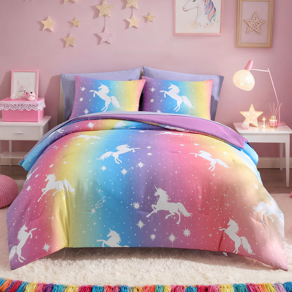 Twin Bedding Sets for Boys - 5 Pieces Space Bedding Twin Comforter Set