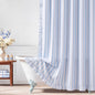 Pink Ruffled Striped Shower Curtain