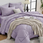 HEVUMYI 7-Piece Full Comforter Set, Dark Grey Bed in a Bag