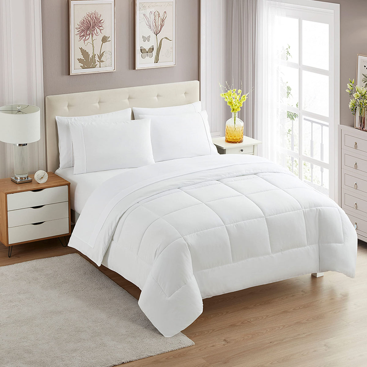 Full Size Comforter Set with Sheets - 7-Piece Bedding Collection - 1 Comforter, 1 Fitted Sheet, 1 Flat, 4 Pillowcases - Deep Pocket - Soft & Breathable Premium Quality - Ideal for All Seasons, Gray