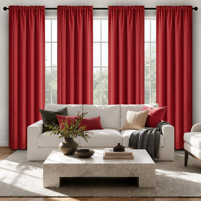 MIULEE Black Blackout Curtains 63 Inch Length for Bedroom Set of 4 Panels