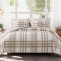 MaiRêve Plaid Queen Comforter Set Navy Blue 7 Pieces Bed in a Bag