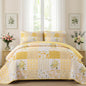 Mybedsoul Boho Quilts Queen Size, Patchwork Floral Bedding Set, Blue