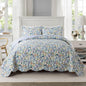 Travan 3-Piece Quilt Set Quilted Bedspread Lightweight Coverlet Set Garden Style Floral Printed Oversized Quilted Bedding Set with Shams for All Season, Exquisite, King Size