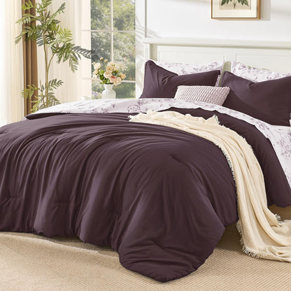 Litanika Floral Queen Comforter Set, 7 Peices Olive Green Bed in a Bag