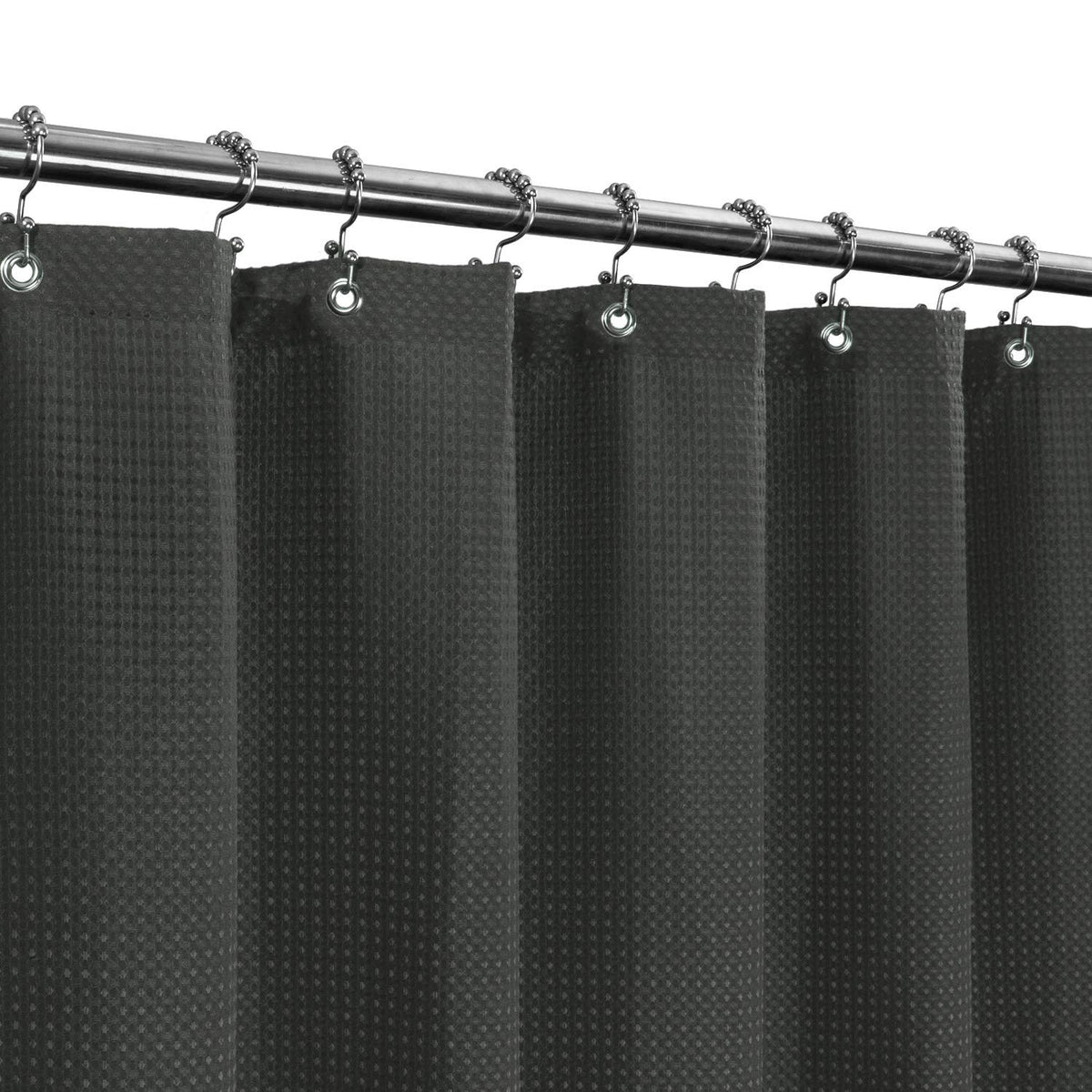 Barossa Design Waffle Weave White Shower Curtain Hotel, Standard Size