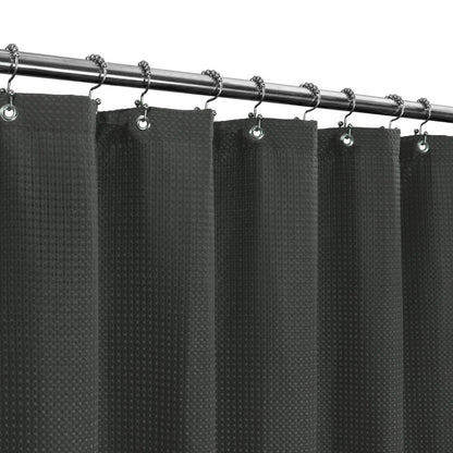 Barossa Design Waffle Weave White Shower Curtain Hotel, Standard Size